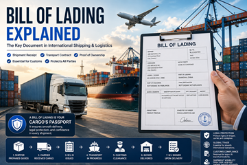 Internationell sjöfartslogistik och transportdokumentation med konossement, lastcontainrar och fraktoperationer